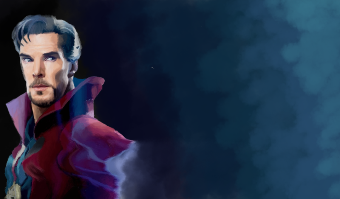 Portrait of Doctor Strange from the Marvec Cinematic Universe (MCU) play by Benedict Cumberbatch