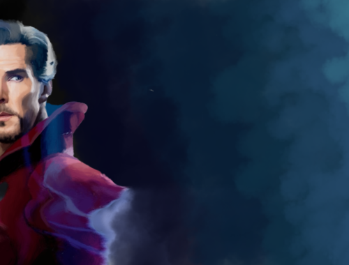 Portrait of Doctor Strange from the Marvec Cinematic Universe (MCU) play by Benedict Cumberbatch